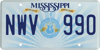 MS license plate NWV990