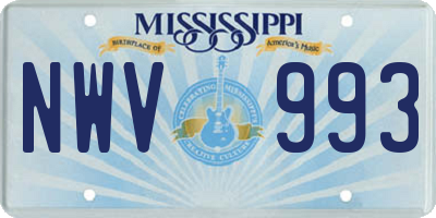 MS license plate NWV993