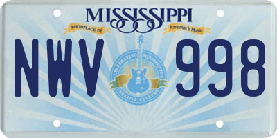 MS license plate NWV998