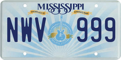 MS license plate NWV999