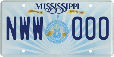 MS license plate NWW000