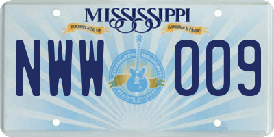 MS license plate NWW009