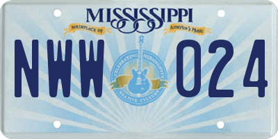 MS license plate NWW024