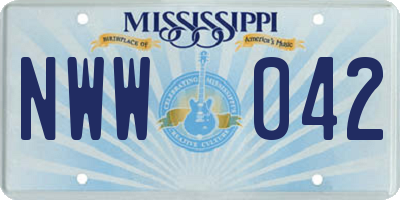MS license plate NWW042