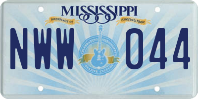MS license plate NWW044