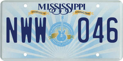 MS license plate NWW046