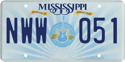 MS license plate NWW051