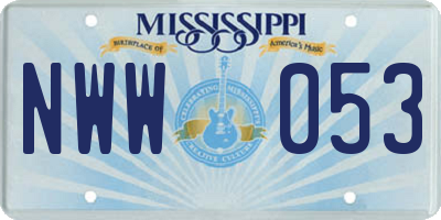 MS license plate NWW053