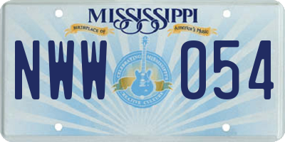 MS license plate NWW054