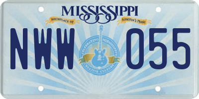 MS license plate NWW055