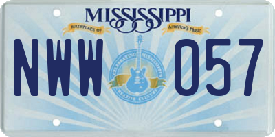 MS license plate NWW057