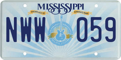 MS license plate NWW059