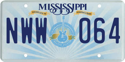 MS license plate NWW064