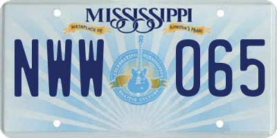 MS license plate NWW065