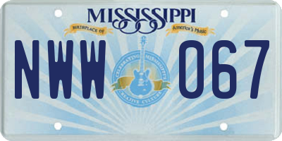 MS license plate NWW067