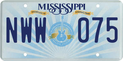 MS license plate NWW075