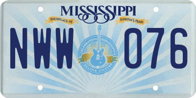 MS license plate NWW076