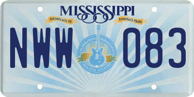 MS license plate NWW083