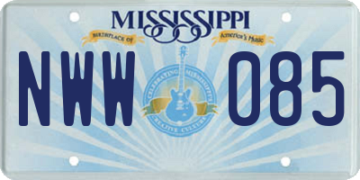 MS license plate NWW085
