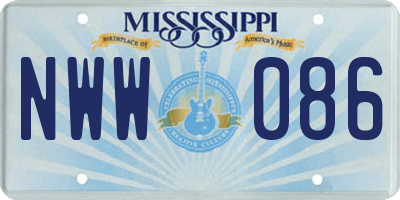 MS license plate NWW086