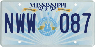 MS license plate NWW087