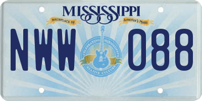 MS license plate NWW088