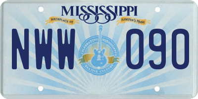 MS license plate NWW090