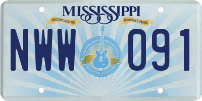 MS license plate NWW091