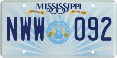 MS license plate NWW092