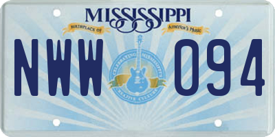 MS license plate NWW094