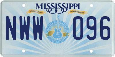 MS license plate NWW096