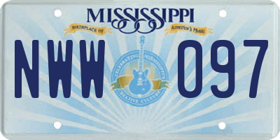 MS license plate NWW097