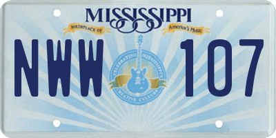 MS license plate NWW107