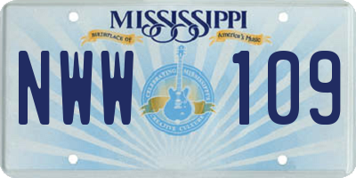 MS license plate NWW109