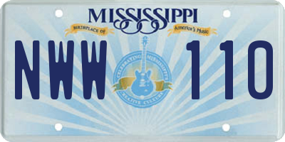 MS license plate NWW110