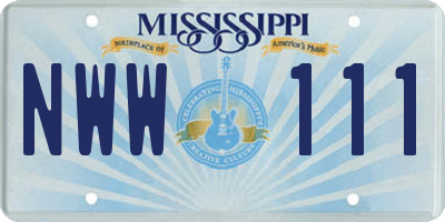 MS license plate NWW111