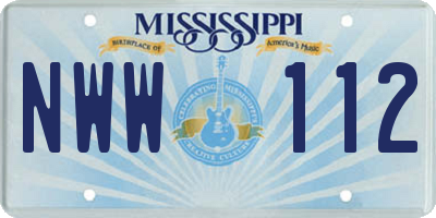 MS license plate NWW112