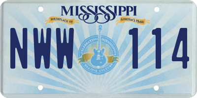 MS license plate NWW114