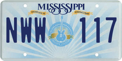MS license plate NWW117