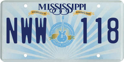MS license plate NWW118