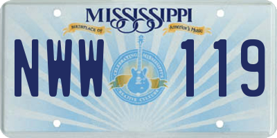 MS license plate NWW119