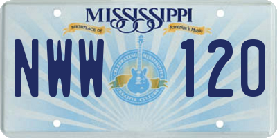 MS license plate NWW120