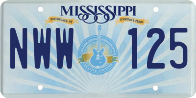 MS license plate NWW125