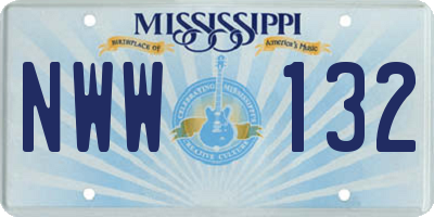 MS license plate NWW132
