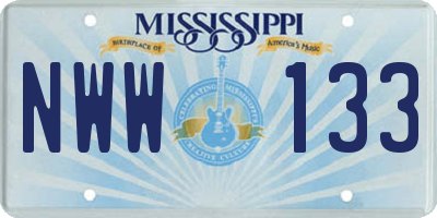 MS license plate NWW133