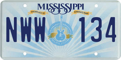 MS license plate NWW134