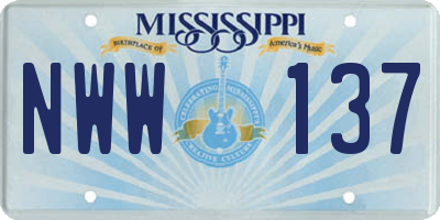 MS license plate NWW137