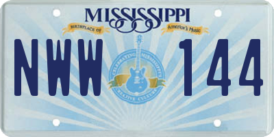 MS license plate NWW144