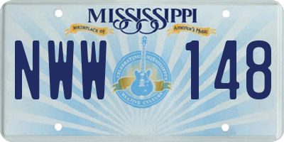 MS license plate NWW148