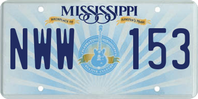 MS license plate NWW153